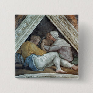 Sistine Chapel Ceiling: The Ancestors of Christ 15 Cm Square Badge