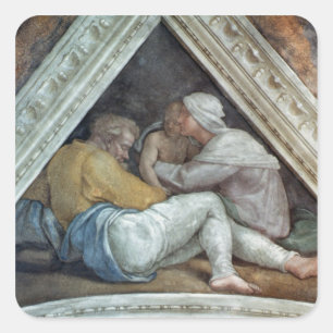 Sistine Chapel Ceiling: The Ancestors of Christ Square Sticker