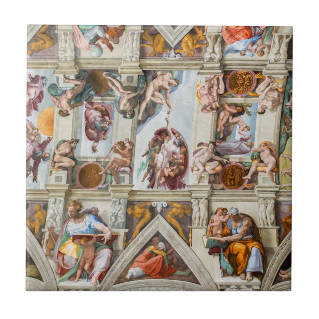 Sistine Chapel Michelangelo - Vatican, Rome, Italy Ceramic Tile (Front)