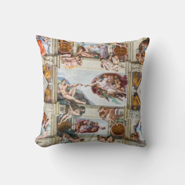 Sistine Chapel Michelangelo - Vatican, Rome, Italy Cushion (Front)