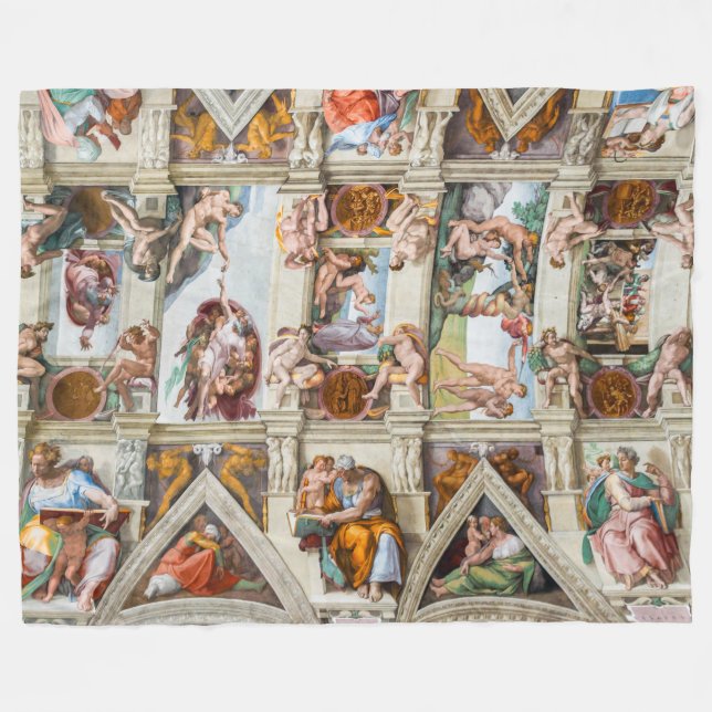 Sistine Chapel Michelangelo - Vatican, Rome, Italy Fleece Blanket (Front (Horizontal))