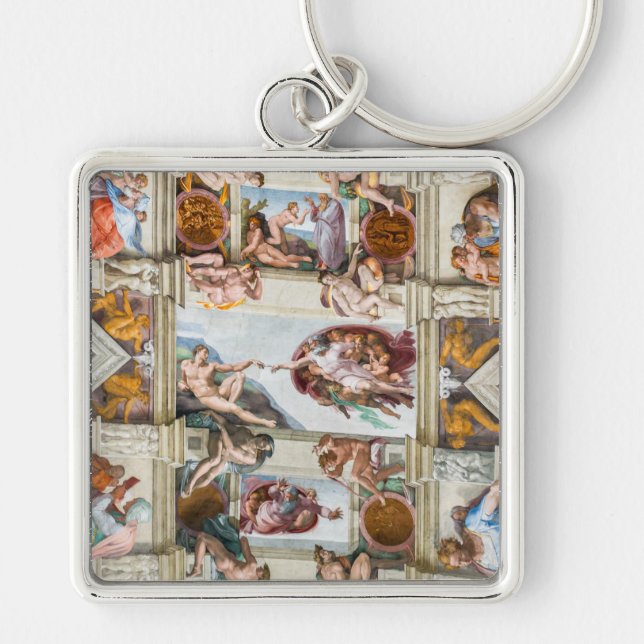 Sistine Chapel Michelangelo - Vatican, Rome, Italy Key Ring (Front)