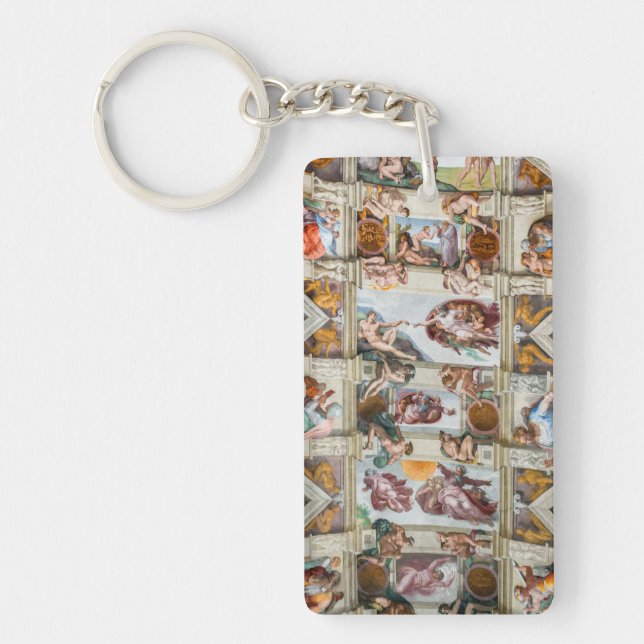 Sistine Chapel Michelangelo - Vatican, Rome, Italy Key Ring (Front)