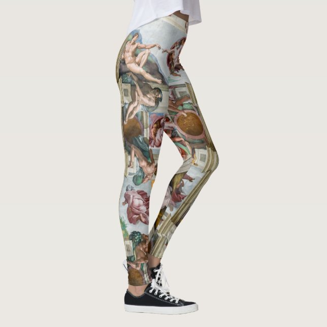 Sistine Chapel Michelangelo - Vatican, Rome, Italy Leggings (Right)