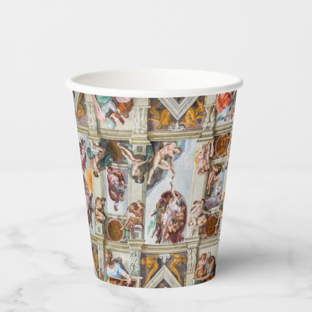 Sistine Chapel Michelangelo - Vatican, Rome, Italy Paper Cups (Front)