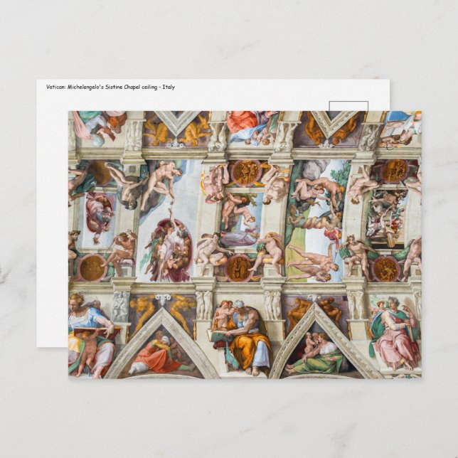 Sistine Chapel Michelangelo - Vatican, Rome, Italy Postcard (Front/Back)