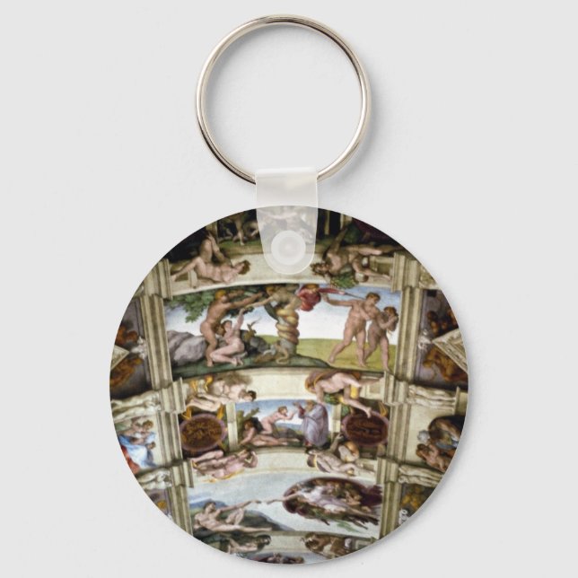 Sistine Chapel, Vatican, Rome, Italy Key Ring (Front)