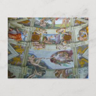 sistine detail hand postcard