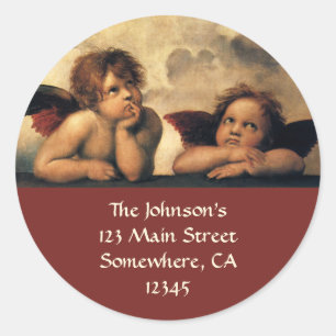 Sistine Madonna Angels by Raphael Sanzio Classic Round Sticker