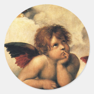 Sistine Madonna Angels by Raphael Sanzio Classic Round Sticker