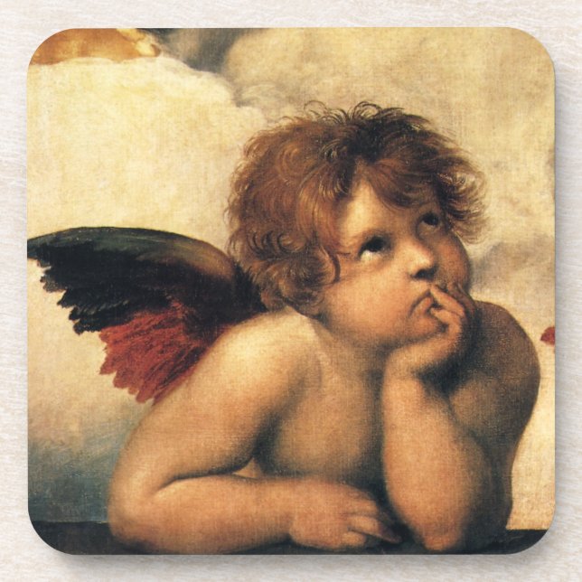 Sistine Madonna Angels by Raphael Sanzio Coaster (Front)