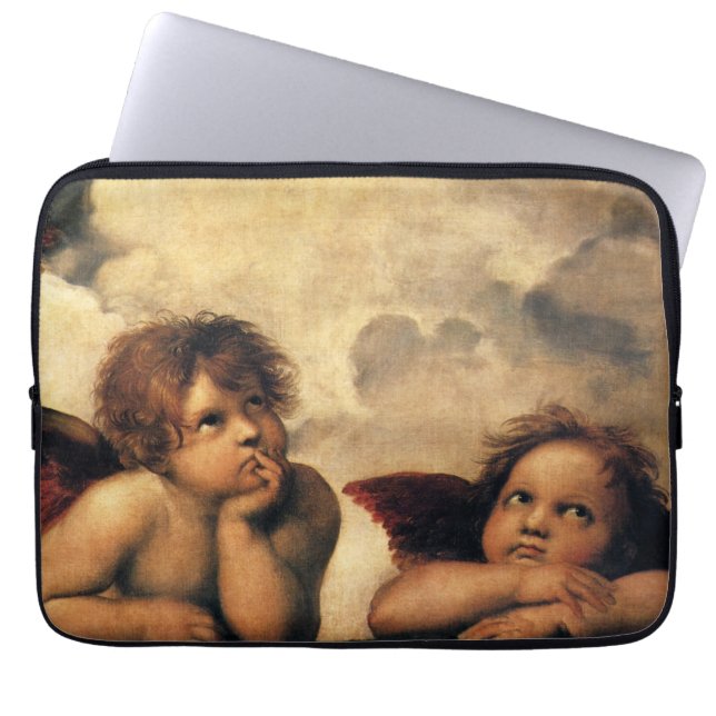 Sistine Madonna Angels by Raphael Sanzio Laptop Sleeve (Front)