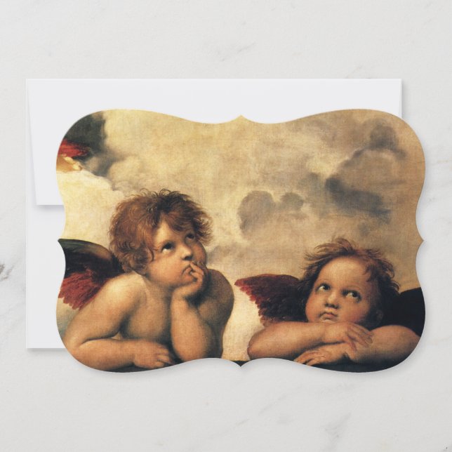 Sistine Madonna Angels by Raphael Wedding Invitation (Front)