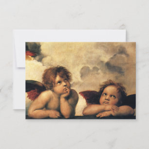 Sistine Madonna Angels by Raphael Wedding RSVP Card