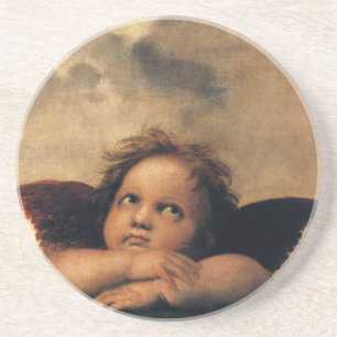Sistine Madonna, Angels detail by Raphael Coaster