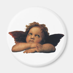 Sistine Madonna, Angels detail by Raphael Magnet