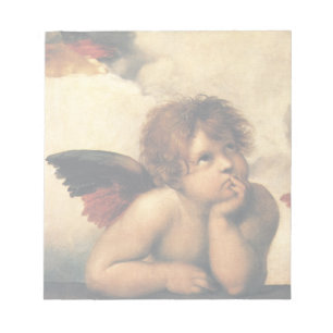 Sistine Madonna, Angels detail by Raphael Notepad