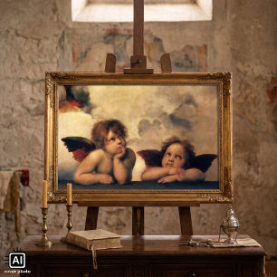 Sistine Madonna, Angels detail by Raphael Poster