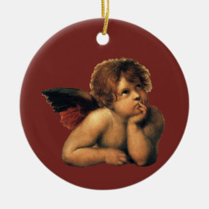 Sistine Madonna, Angels detail by Raphael Sanzio Ceramic Ornament