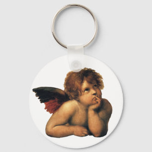 Sistine Madonna, Angels detail by Raphael Sanzio Key Ring