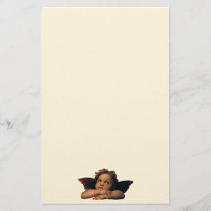 Sistine Madonna, Angels detail by Raphael Sanzio Stationery