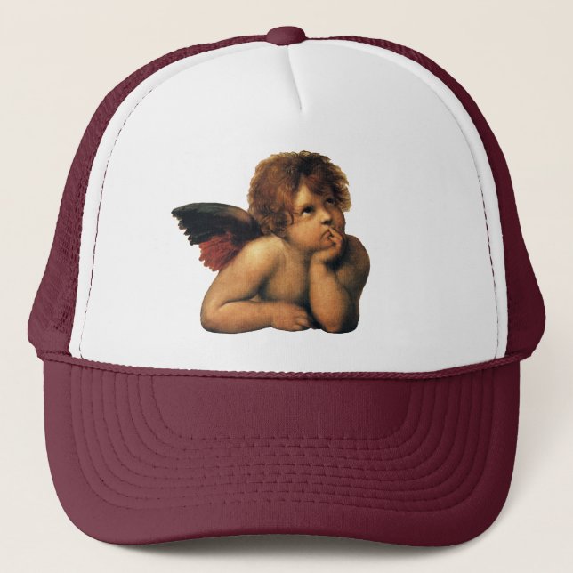 Sistine Madonna, Angels detail by Raphael Sanzio Trucker Hat (Front)