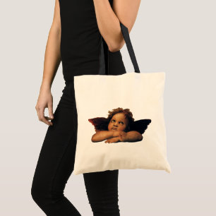 Sistine Madonna, Angels detail by Raphael Tote Bag