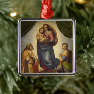Sistine Madonna by Rapahel Metal Ornament