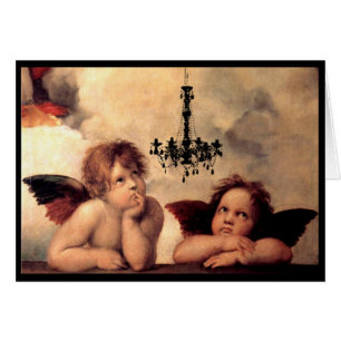 Sistine Madonna Cherubs Looking At a Chandelier
