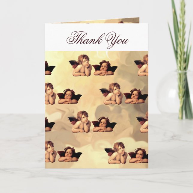 Sistine Madonna Cherubs Raffaelo Sanzio Thank You Card (Front)