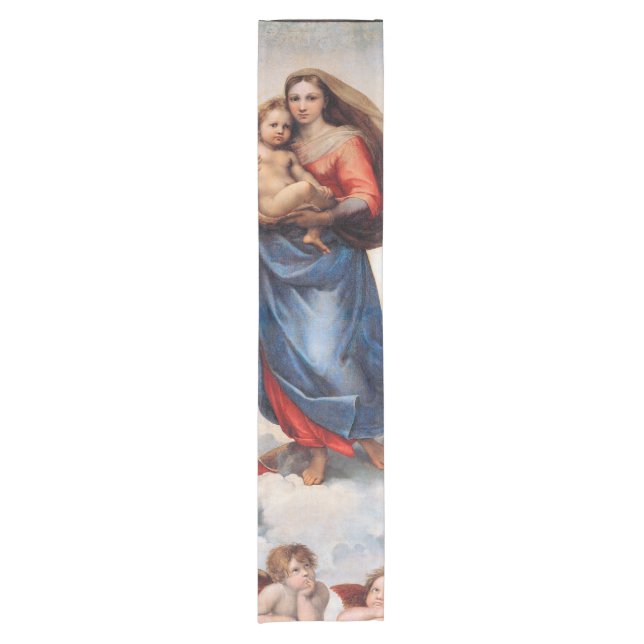 Sistine Madonna, Raphael Short Table Runner (Front)