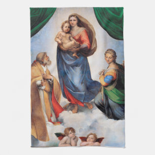 Sistine Madonna, Raphael Tea Towel
