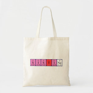 Sistine periodic table name tote bag
