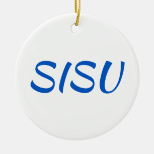 SISU Ornament (Round; White; Finnish Ornament)