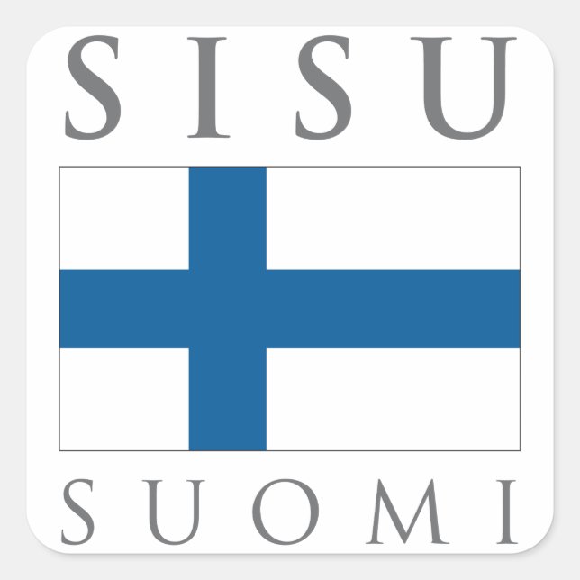 Sisu Suomi Square Sticker (Front)