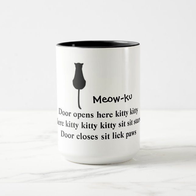 Sit and Stare: Meow-ku Cat Mug (Center)