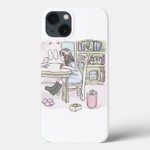 sit down at a desk in a small room iPhone 13 case