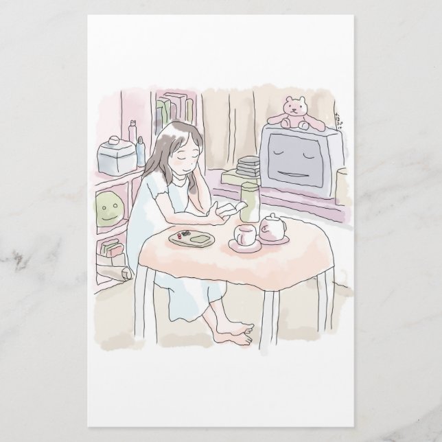 sit down at stationery (Front)