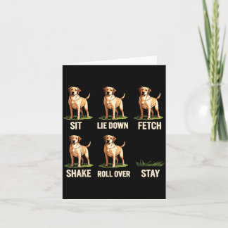 Sit Lie Down Fetch Shake Roll Over Stay Golden Card