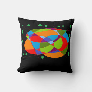 Sit right down logo message green red orange cushion
