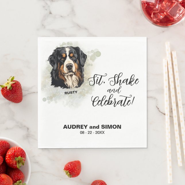 Sit, Shake & Celebrate Bernese Mountain Dog Napkin (Insitu)