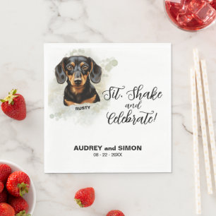Sit, Shake & Celebrate Dachshund Napkin