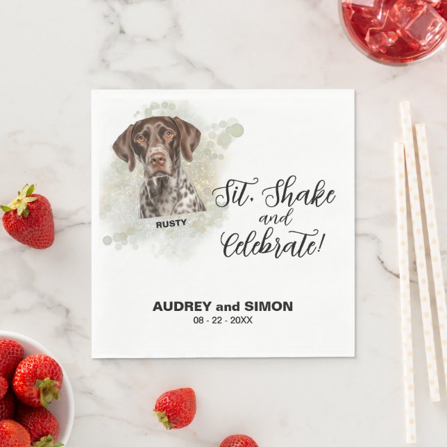 Sit, Shake & Celebrate German Shorthaired Pointer Napkin (Insitu)