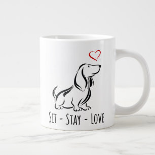 Sit-Stay-Love Basset Hound Large Coffee Mug