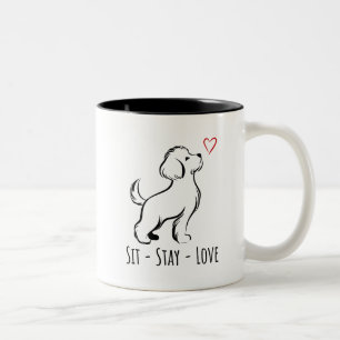 Sit-Stay-Love Bichon Two-Tone Coffee Mug