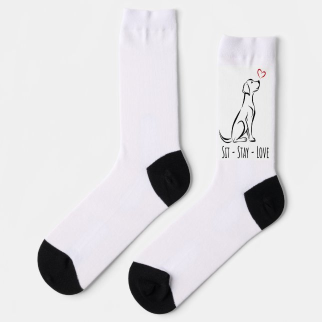 Sit-Stay-Love Labrador Socks (Left)
