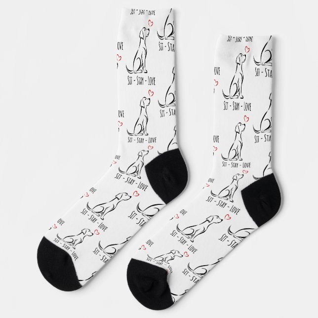 Sit-Stay-Love Labrador Socks (Left)