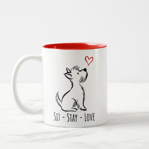 Sit-Stay-Love Westie Two-Tone Coffee Mug