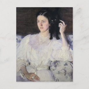 Sita and Sarita, or Young Girl with a Cat Postcard