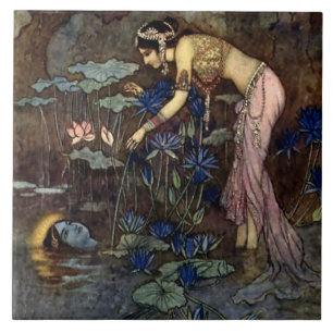 “Sita Finds Rama” by Warwick Goble Ceramic Tile